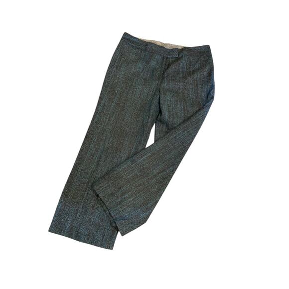 16 Yansi Fugel Tweed Lined Wool Blend Pants Blue Button Zip - Picture 3 of 15